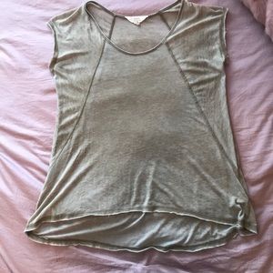 Flowy shirt sleeve light olive green shirt